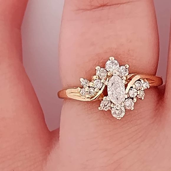 14K Diamond Wedding Engagement Ring REAL DIAMONDS - Picture 10 of 12